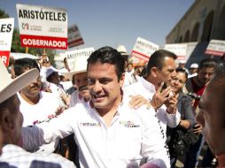 Aristóteles Sandoval dijo que de ser gobernador, logrará convertir a Jalisco en líder agropecuario.  /