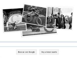 Una colección de fotografías de Doisneau se entevera con el logo monocromático ''retro'' de Google. ESPECIAL  /