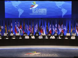 Los 29 presidentes presentes participaron en la ceremonia inaugural de la VI Cumbre de las Américas. EFE  /