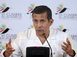 El presidente de Perú, Ollanta Humala (foto), reveló los comentarios de Calderón. EFE  /