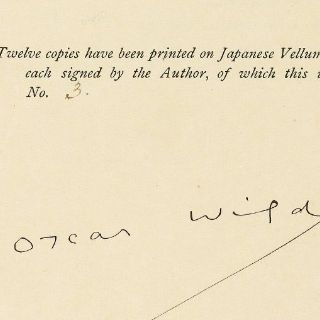 Subastarán copia de ''La importancia de llamarse Ernesto'' dedicada por Wilde