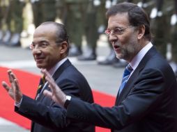El Presidente Felipe Calderón y Mariano Rajoy ofrecieron un mensaje tras una reunión bilateral. AP  /