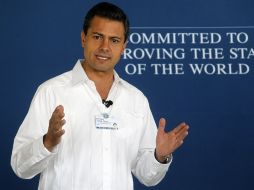 Enrique Peña Nieto, dio por cerrado el debate entre su partido y el PAN sobre el cumplimiento de sus compromisos. ARCHIVO  /