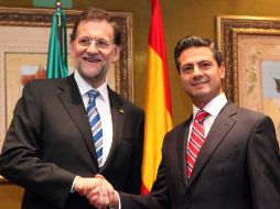 El priista se reunió en privado con el presidente del Gobierno de España, Mariano Rajoy (i). EL UNIVERSAL  /