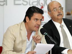 Imagen de Aristóteles Sandoval durante el desayuno que tuvo con dirigentes de la CMIC.  /