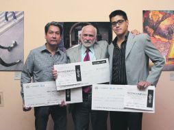 Juan Luis Luna, Guillermo González González y Gabriel Reyes Munguía, los tres primeros lugares de la categoría profesional.  /