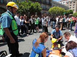 La Unidad estatal de Protección Civil encabezó un macrosimulacro en el que participaron dependencias, edificios públicos y escuelas.  /