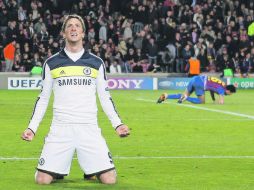 El español Fernando “Niño” Torres anotó el 2-2 con el que Chelsea mató al Barcelona en los últimos minutos del partido. EFE  /