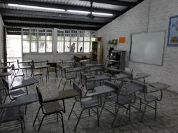 Un salón de clases ante el cierre de escuelas en Tala, municipio en donde se han presentado las mayores afectaciones.  /
