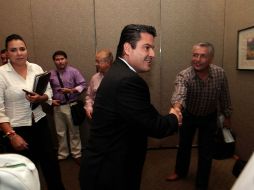 Por la mañana el candidato priista se reunió con representantes de la agroindrustria.  /