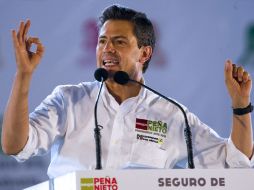 El candidato presidencial de la coalición Compromiso por México, Enrique Peña Nieto, durante su visita a la ciudad tlaxcalteca. REUTERS  /