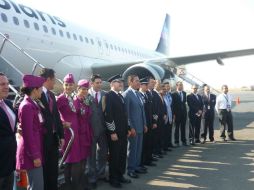 Hoy se realizó el vuelo que reanuda la ruta Guadalajara-Puebla.  /