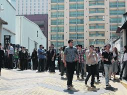 Empleados abandonan oficinas en el Distrito Federal, como prevención por los fenómenos metereológicos. EL UNIVERSAL  /