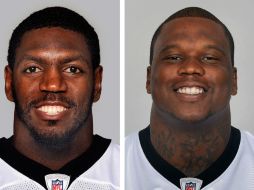 Jonathan Vilma, (i) fue suspendido por toda la temporada de 2012 y Anthony Hargrove, por ocho partidos. AP  /