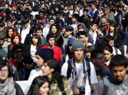 Estudiantes de la Coordinadora de Universitarios en Lucha realizan una marcha en el Centro de la ciudad. ARCHIVO  /
