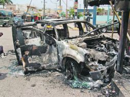 En la imagen, uno de los automotores afectados durante el tiroteo. EL UNIVERSAL  /