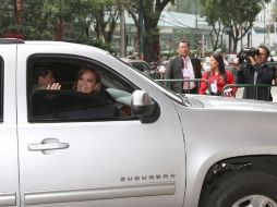 Josefina Vázquez Mota llegó al WTC donde esta noche tendrá lugar el primer debate de los candidatos a la Presidencia. NOTIMEX  /