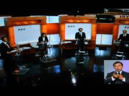 Los cuatro candidatos a la Presidencia en el inicio del debate. EL UNIVERSAL  /