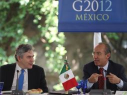 El presidente, Felipe Calderón Hinojosa sostuvo una reunión del G-20 con integrantes del Instituto Nicolas Berggruen. NTX  /