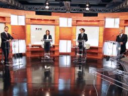 Los candidatos a la presidencia de la República se atacaron constantemente durante el debate. AFP  /