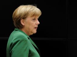 Angela Merkel después de una conferencia de prensa en Berlín. AFP  /