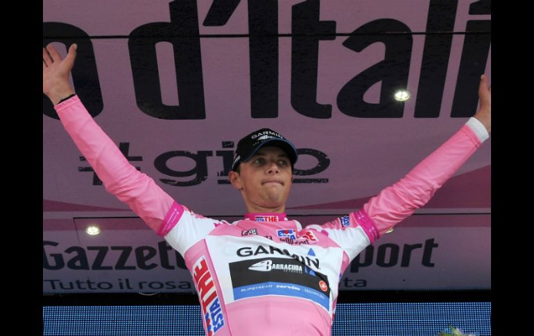 Ramunas Navardauskas es el nuevo líder del Giro de Italia tras el triunfo del Garmin Barracuda. AP  /