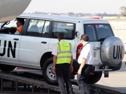 El líder de la misión de observación de la ONU, general Robert Mood, iba en el convoy. EFE  /