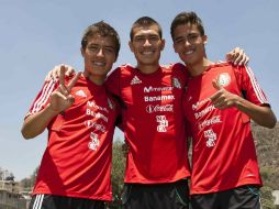 Erick Torres, Jorge Enríquez y Diego Reyes de la Selección Mexicana preolímpica. MEXSPORT  /