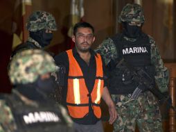 Marco Jesús Hernández Rodríguez, apodado como ''El Chilango'',  tras su detención. AFP  /