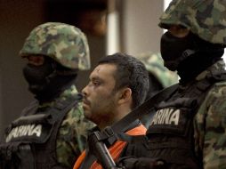 La Semar presenta a Marcos Jesús Hernández Rodríguez, alias ''El Chilango'', presunto asesino de cuatro agentes en Veracruz. AFP  /