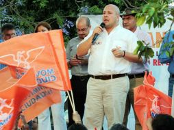 Enrique Alfaro se refirió nuevamente a su adversario Aristóteles y dijo que es sólo un ''muñeco'' por rehuir al debate. ARCHIVO  /