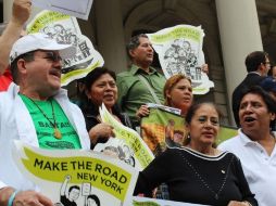 Latinos en manifestación contra el programa Comunidades Seguras en Nueva York. ARCHIVO  /