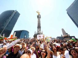Los manifestantes marcharon de la plancha del Zócalo capitalino al Ángel de la Independencia. NTX  /