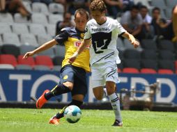 Acción del partido de la Final Sub-20 entre América y Pumas celebrado en el Estadio Azteca. MEXSPORT  /