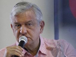López Obrador durante su conferencia de prensa en Córdoba antes de comenzar con sus mítines de campaña. EL UNIVERSAL  /