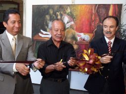 El magistrado, presidente del Supremo Tribunal de Justicia del Estado, Doctor Celso Rodríguez González inauguró la exposición.  /