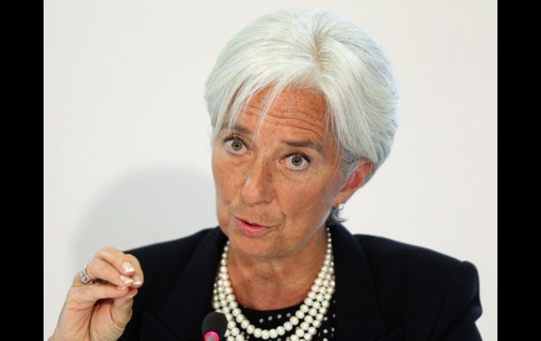 La directora gerente del FMI, Christine Lagarde, en una rueda de prensa en Londres. AFP  /