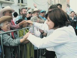 Luisa María Calderón, la hermana del Presidente, en un acto de campaña previo a las elecciones que perdió en Michoacán. EL UNIVERSAL  /