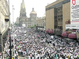 En la manifestación, los universitarios reclamaron a las autoridades estatales un cambio de estrategia en el combate a la inseguridad.  /