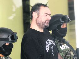 Sergio Villareal Barragán, alias “El Grande”, el día de su presentación a los medios de comunicación. EL UNIVERSAL  /