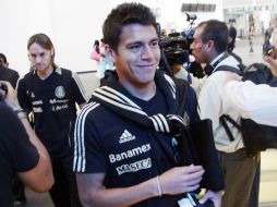 Lugo y Moreno son captados durante la salida de la Selección Nacional a Nueva York. MEXSPORT  /