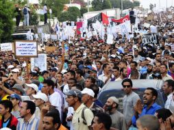 La manifestación se realizó en las calles de Casablanca. ARCHIVO  /