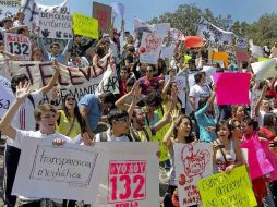 ''Másde131'' es un grupo de estudiantes de la Iberoamericana que participa en el movimiento #YoSoy132 como afiliado. ARCHIVO  /