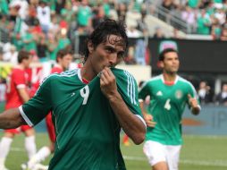 EL HÉROE DEL PARTIDO. Aldo de Nigris anotó su primer doblete vistiendo el uniforme del Tricolor. EFE  /