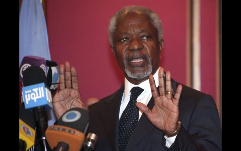 Kofi Annan, habla en rueda de prensa en Damasco, Siria. EFE  /