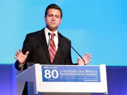 Los consejeros nacionales de BBV Bancomer recibieron al candidato presidencial de la coalición Compromiso por México. NOTIMEX  /