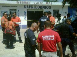 Tras el ataque, el cuerpo de Solano Díaz quedó postrado junto al mostrador del negocio.  /