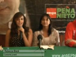 La cantante Rebecca Black aparece en un video de la coordinación de campaña juvenil de Peña Nieto en Morelos. ESPECIAL  /