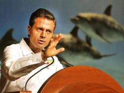El candidato presidencial, Enrique Peña Nieto, durante el X Foro Nacional de Turismo. NTX  /