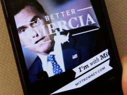Aplicación de la campaña de Mitt Romney donde se lee ''Amercia'' en lugar de ''America''. REUTERS  /